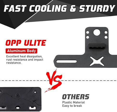 OPP ULITE ATV UTV License Plate Holder with Light, Aluminum License Plate Frame Universal for Polaris RZR Ranger Sportsman Marverick X3 Renegade DS Trailer Truck RV Boat Golf Cart Snowmobile,1PC Pack in Kuwait