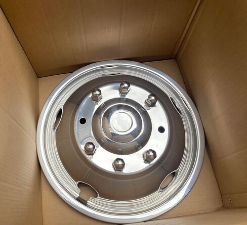4 قطعة مجموعة 19.5 بوصة 8 Lugnuts 5 handholes hubcap لـ 1999-2002 Ford F450 F550 Truck الفولاذ المقاوم للصدأ عجلة المحاكاة in Kuwait