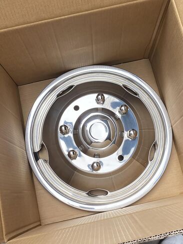 4 قطعة مجموعة 19.5 بوصة 8 Lugnuts 5 handholes hubcap لـ 1999-2002 Ford F450 F550 Truck الفولاذ المقاوم للصدأ عجلة المحاكاة in Kuwait