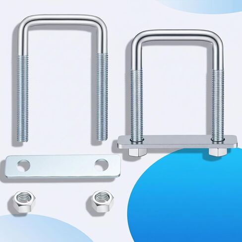 4 Pcs Square U-Bolt for Trailer Leaf Spring Clamp Set Fits 2-5/8" Wide Leaf Springs Locks Springs Together for Stability and Better Control of Axle Torque for Truck Boat Trailers in Kuwait