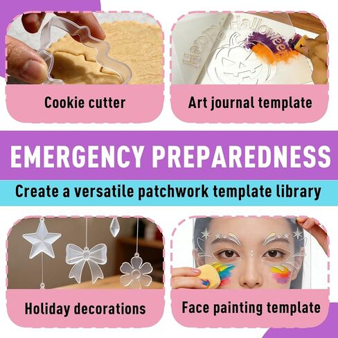 12 Pcs Quilting Template Plastic Sheets, 12 x 18 Inches, Translucent, Reusable Cutting Templates Sheets for Appliqué, Quilting & Sewing Templates in Kuwait