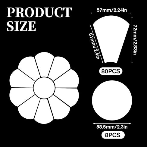 88 Pcs English Paper Piecing Flower Shape Paper Quilting Templates English Papers Piecing templates with Flat Round Patchwork Template Quilting Template for DIY Patchwork Sewing Crafts in Kuwait