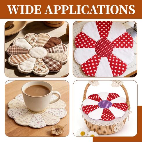 88 Pcs English Paper Piecing Flower Shape Paper Quilting Templates English Papers Piecing templates with Flat Round Patchwork Template Quilting Template for DIY Patchwork Sewing Crafts in Kuwait