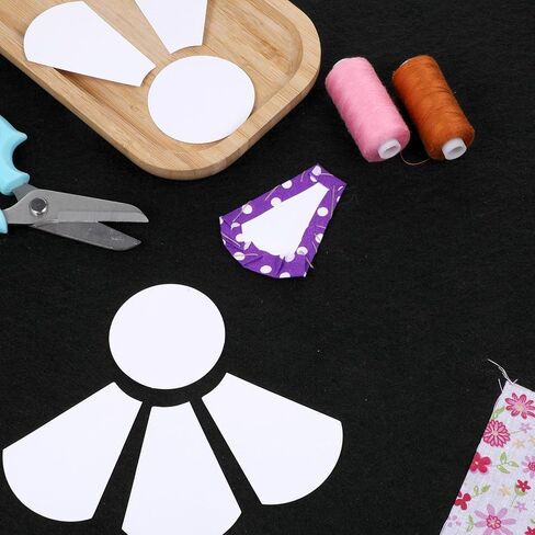 88 Pcs English Paper Piecing Flower Shape Paper Quilting Templates English Papers Piecing templates with Flat Round Patchwork Template Quilting Template for DIY Patchwork Sewing Crafts in Kuwait