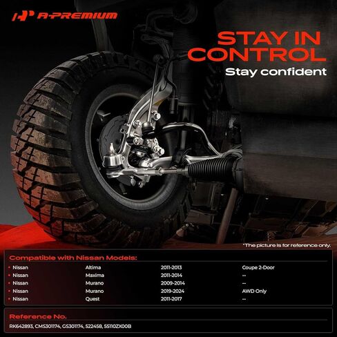 A-Premium 2 x Rear Suspension Trailing Arm, Compatible with Nissan Altima 2011-2013, Murano 2009-2014 2019-2024, Maxima 2011-2014, Quest 2011-2017 in Kuwait
