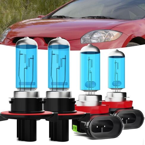 مصابيح أمامية هالوجين مناسبة لمصابيح Mitsubishi Eclipse 2006-2007 الأمامية، 9008/H13 عوارض عالية/منخفضة + مصابيح ضباب H11 مصابيح أمامية ساطعة، التوصيل والتشغيل، حزمة من 4 in Kuwait