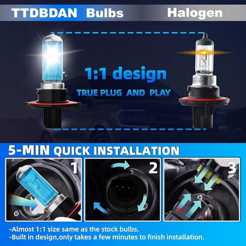 مصابيح أمامية هالوجين مناسبة لمصابيح Mitsubishi Eclipse 2006-2007 الأمامية، 9008/H13 عوارض عالية/منخفضة + مصابيح ضباب H11 مصابيح أمامية ساطعة، التوصيل والتشغيل، حزمة من 4 in Kuwait