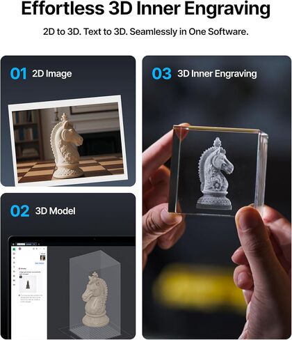 xTool F2 Ultra UV Laser Engraver, 5W UV Laser, 3D Inner and Fine Glass Engraving, Dual 48MP Cameras, 15,000 mm/s High Speed, AI Powered 2D-to-3D Software, Ultra-Precise Detail on Glass Plastic Acrylic in Kuwait