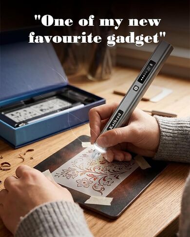 Cordless Engraving Pen with 48 Kits & LED Screen, 5-Speed Engraver Pen for Metal, Wood, Glass, Plastic & All Materials, USB Rechargeable Craft Gift for Teens, Adults and Beginners, Silver in Kuwait