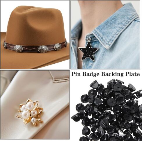 100 Pcs Rubber Pin Backs,Lapel Pin Backs Rubber Backings for Pins Badges Ties Hats & Uniforms(Black) in Kuwait