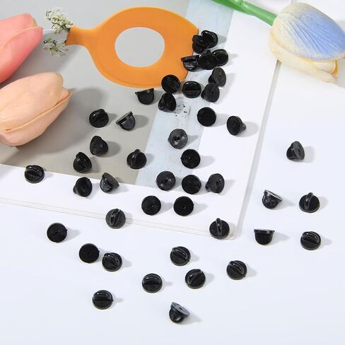 100 Pcs Rubber Pin Backs,Lapel Pin Backs Rubber Backings for Pins Badges Ties Hats & Uniforms(Black) in Kuwait