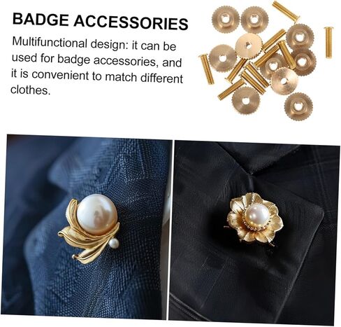 10Sets Badge Screw Pin with Caps Durable Metal Pin Backs for Crafting and Police Badges Easy Attach Detach Design Versatile Craft Supplies for in Kuwait