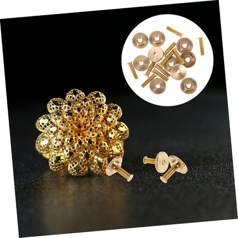 10Sets Badge Screw Pin with Caps Durable Metal Pin Backs for Crafting and Police Badges Easy Attach Detach Design Versatile Craft Supplies for in Kuwait