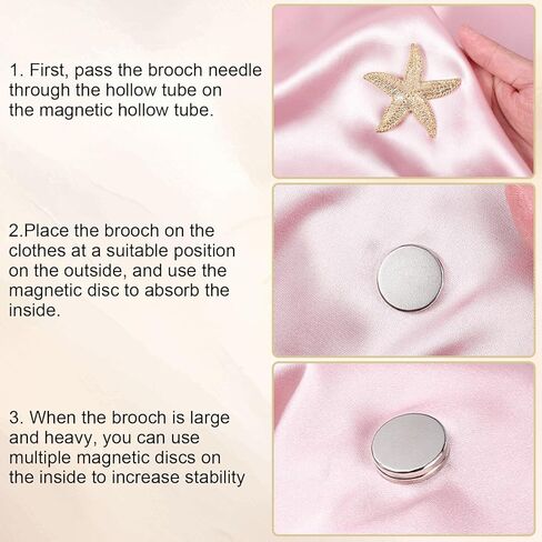 6Pair Mini Magnetic Pin Brooch Converters Magnetic Clasps Metal Pin Backs Lapel Pins Brooch Holder Converter Harm Free Clothing Magnet Buckle Almost Invisible Magnet Pins for Hijab Scarf Shawl in Kuwait