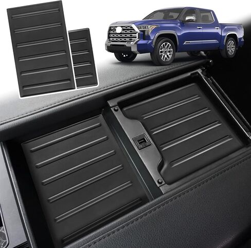 بطانة صينية وحدة التحكم المركزية لملحقات Toyota Tundra 2022-2025 2026 (تناسب فقط SR وSR5 وLimited) و2023-2025 2026 ملحقات سيكويا بطانة منظم وحدة التحكم مضادة للانزلاق من السيليكون قطعتين in Kuwait