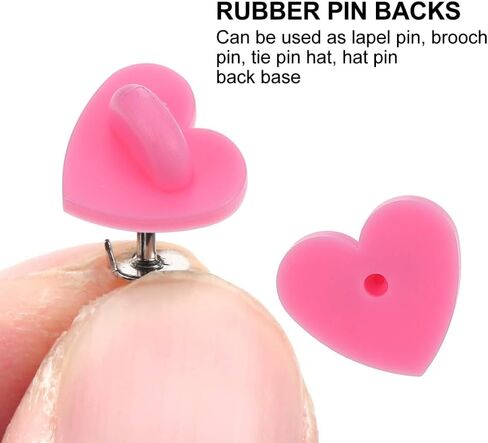 DOITOOL 100Pcs Heart Shaped Brooch Clasp Rubber Pin Backs for Lapel Pins Tie Tacks and Jewelry Making Lightweight and Portable DIY Craft Accessories in Kuwait