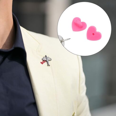 DOITOOL 100Pcs Heart Shaped Brooch Clasp Rubber Pin Backs for Lapel Pins Tie Tacks and Jewelry Making Lightweight and Portable DIY Craft Accessories in Kuwait