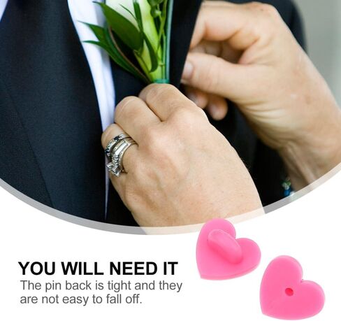 DOITOOL 100Pcs Heart Shaped Brooch Clasp Rubber Pin Backs for Lapel Pins Tie Tacks and Jewelry Making Lightweight and Portable DIY Craft Accessories in Kuwait