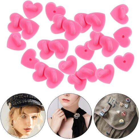DOITOOL 100Pcs Heart Shaped Brooch Clasp Rubber Pin Backs for Lapel Pins Tie Tacks and Jewelry Making Lightweight and Portable DIY Craft Accessories in Kuwait