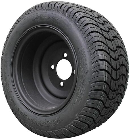 205/50-10 with 10x7 Matte Black Wheels for Golf Cart (Set of 2) in Kuwait