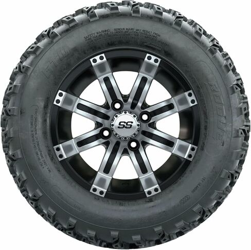 مجموعة عجلات وإطارات عربة الجولف مقاس 12 بوصة من GTW | عجلات GTW Tempest مُصنعة/سوداء مقاس 23x10-12 (23 بوصة) إطارات Rogue لجميع التضاريس | مجموعة من 4 in Kuwait