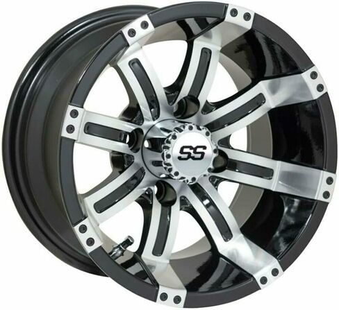 مجموعة عجلات وإطارات عربة الجولف مقاس 12 بوصة من GTW | عجلات GTW Tempest مُصنعة/سوداء مقاس 23x10-12 (23 بوصة) إطارات Rogue لجميع التضاريس | مجموعة من 4 in Kuwait