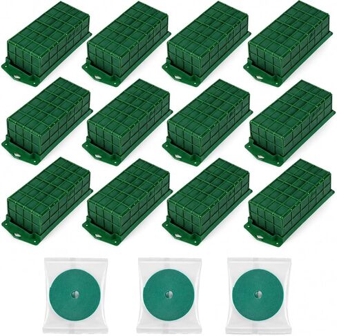Tunzari Floral Foam Cage, Wet and Dry Flower Cage Holder with Green Foam Block for Fresh and Artificial Flowers, Arrangement Supplies for Wedding Arch, Centerpieces, Home and Garden Decor (4 pcs) in Saudi Arabia