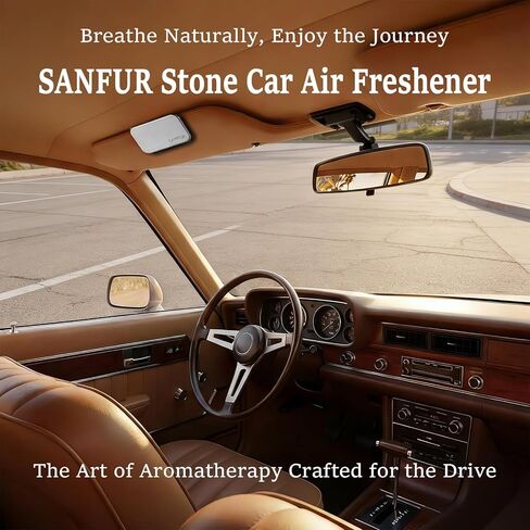 Car Air Freshener - Stone Air Freshener for Visor Clip-Long Lasting Car Odor Eliminator and Scent Diffuser for Cabin, Truck & SUV-2 Clips-Variety 4 Pack(Teak-Amber-Cabana-Open air) in Kuwait