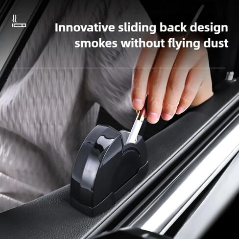 Car Ashtray with Lid, Smokeless Car Ashtray with Stainless Steel Liner, Portable Auto Ashtray for Cup Holder or Door, Universal Fit, Black in Kuwait
