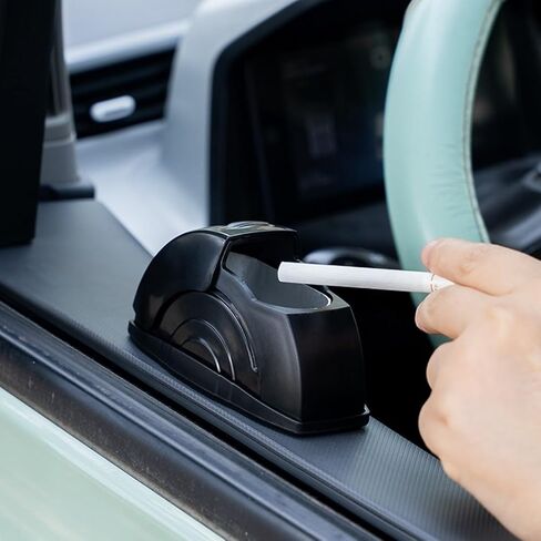 Car Ashtray with Lid, Smokeless Car Ashtray with Stainless Steel Liner, Portable Auto Ashtray for Cup Holder or Door, Universal Fit, Black in Kuwait