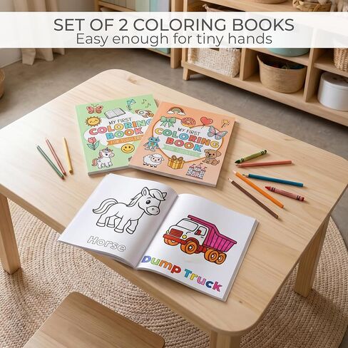 ZICOTO Fun Coloring Book for Toddlers - Set of 2 Cute My First Toddler Coloring Books with Big Simple Designs - Easy Learning Activity Book for Kids, Boys and Girls to Keep Little Ones Engaged in Kuwait