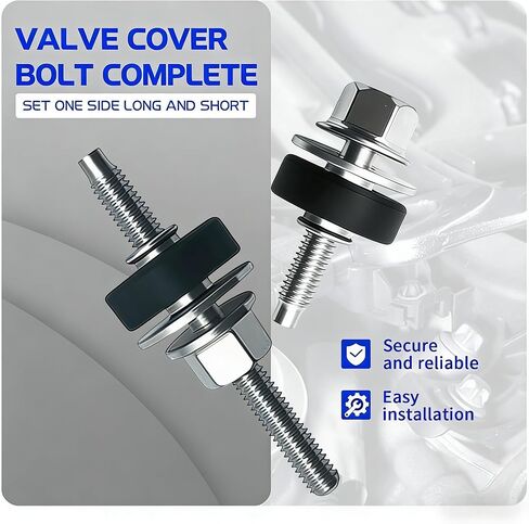 Engine Valve Cover Grommet Bolt Screw Compatible with Fit for Ford 6.0 Powerstroke Diesel F250 F350 E350 E450 2003-2010,Valve Cover Bolt Part 4C3Z-6C519-AA,4C3Z6C519AA 12Pcs in Kuwait