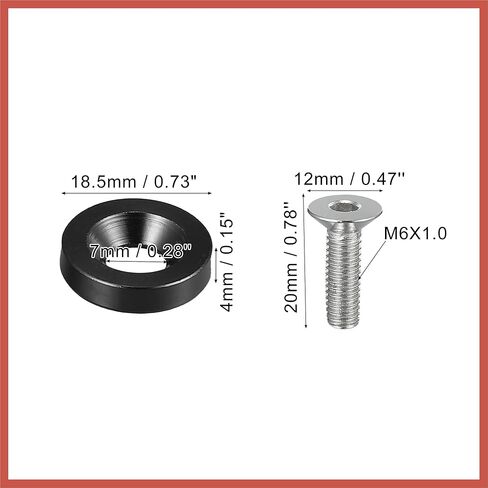 ACROPIX 20 Pcs Car Motorcycle Black M6 Fender Bumper Washer Bolt Nuts Kit Aluminum Alloy Engine Bay Fastener Car Parts in Kuwait