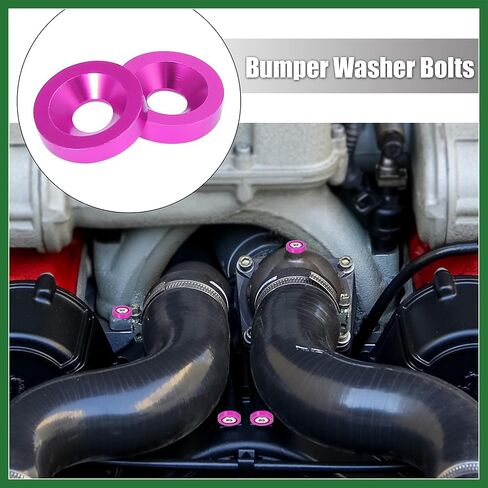 Motoforti 30pcs Bumper Mudguard Washer Bolts M6x1.0 Aluminum Alloy Engine Bay Dress Up Screw Pink Long-lasting in Kuwait