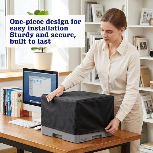 Printer Dust Cover - Universal Black Printer Cover with Drawstring and Storage Bag for Most Printers, Anti-Static Waterproof in Kuwait