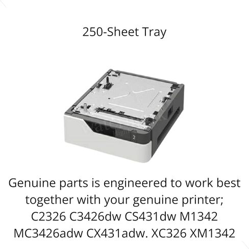 Lexmarks 40N4250 250-Sheet Tray. This is Compatible with The Following Printers; C2326 C3426dw CS431dw M1342 MC3426adw CX431adw. XC326 XM1342 in Kuwait