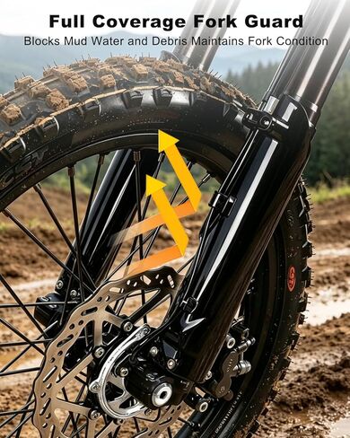 E Dirt Bike Front Fork Guard Cover Fit for Tuttio Soleil 01 Black, 2Pcs in Kuwait