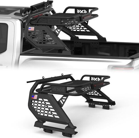Over-Cab Sport Roll Bar No Drill for Trucks, Tacoma, Ranger, Colorado, Canyon, Compatible with Bed Cover, Mid Size, All Steel Construction in Kuwait