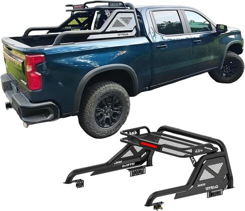 XR65M-B Sport Roll Bar for Mid-Size Trucks,Compatible with Tacoma|Ranger|Canyon|Colorado|Frontier,with 3rd Brake Lights and Roof Rack in Kuwait
