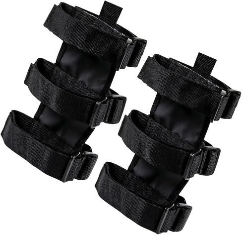 2PCS Car Roll Bar Fire Extinguisher Holder, Adjustable Off Road Vehicle Extinguisher Mount Strap, Auto Fixed Belt Replacement Accessories, Compatible with JK JKU Gladiator (Black) in Saudi Arabia