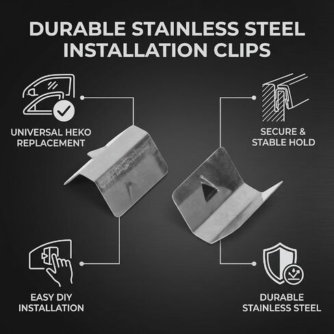 Aramox 12PCS Sunroof Wind Deflector Window Visors Rain Guards Stainless Steel Replacement for Heko G3 Sned Windshield Wind Rain Deflector Channel Clips Set in Kuwait