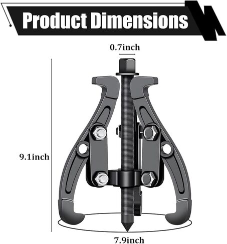 3 Jaw Car Inner Bearing Puller, 8 Inch Vehicle Gear Bearing Flywheel Pulley Removal Tool with Reversible Jaws, Automotive Pilot Gear Extractor, Universal for SUV RV Motorcycle in Kuwait
