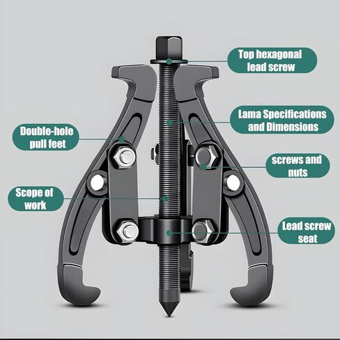 3 Jaw Car Inner Bearing Puller, 8 Inch Vehicle Gear Bearing Flywheel Pulley Removal Tool with Reversible Jaws, Automotive Pilot Gear Extractor, Universal for SUV RV Motorcycle in Kuwait