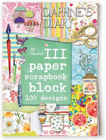 Daphne's Diary Scrapbook III | 50 Pages with 100 Beautiful Designs | Vintage Scrapbooking Kit with Designed Paper & Craft Supplies | Perfect for Self-Care, Junk Journaling, and Creative Projects in Kuwait