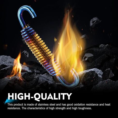 2PCS Motorcycle Exhaust Muffler Spring, 1.57" & 2.36" Reinforced Stainless Steel Motorbike Spring Hooks, Universal for Riding Motorcycles, Scooters, ATVs (Multicolored Blue) in Kuwait
