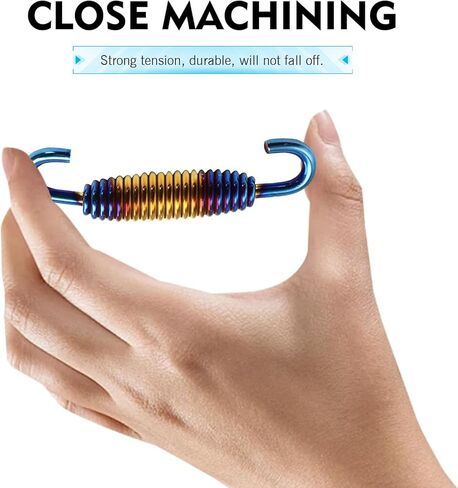2PCS Motorcycle Exhaust Muffler Spring, 1.57" & 2.36" Reinforced Stainless Steel Motorbike Spring Hooks, Universal for Riding Motorcycles, Scooters, ATVs (Multicolored Blue) in Kuwait