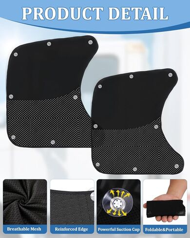 2Pcs Semi Truck Side Window Sun Shades,Upgraded 21×23" UV Protection Sunblock Side Window Shade with Suction Cup,Semi Truck Accessories for Kenworth,Volvo VNL,RV,Freightliner,International Trucks in Kuwait