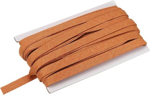 MECCANIXITY Linen Cotton Double Fold Bias Tape, 1/2 Inch x 6 Yards Cotton Twill Tape Trim Ribbon for Sewing Wrapping Craft DIY, Yellow in Kuwait