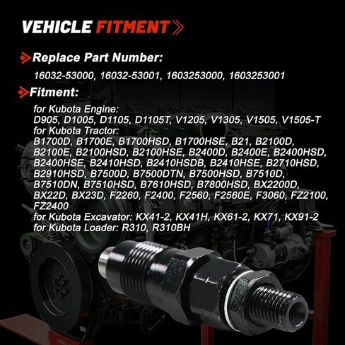 3 قطعة 16032-53000 16032-53001 حاقن الوقود ل كوبوتا D905 D1005 D1105 المحرك KX41-2 KX61-2 KX91-2 B1700 B2100 B2400 B2410 B2910 B7500 B7510 B7800 BX2200 F2260 F2400 F2560 in Kuwait