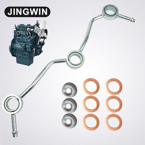 3 عبوات من حاقن الوقود 16001-53900 + 1G962-42500 أنبوب تجاوز إرجاع الوقود متوافق مع محرك Kubota D722 D782 D902 استبدال OE1600153900 in Kuwait